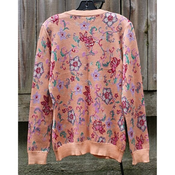 Mary Katrantzou - Button Front Floral Cardigan in a Silk Cashmere Blend, Med - Picture 2 of 12
